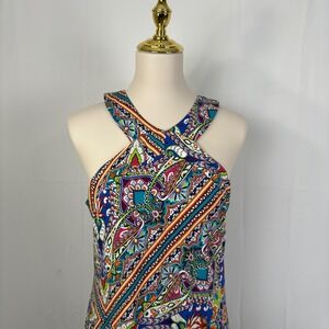 Cupio‎ Boho Paisley Print Maxi Dress Halter Neck Sleeveless Women M